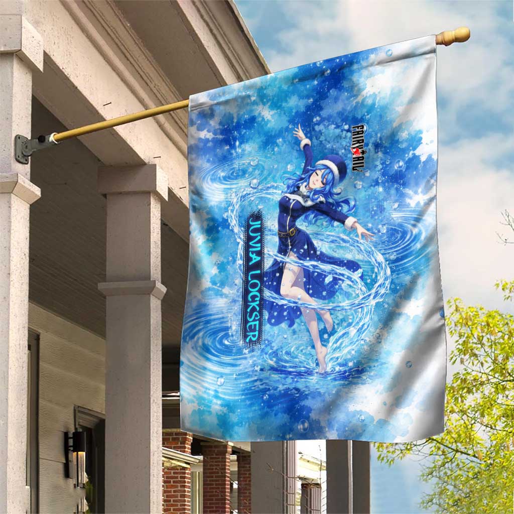 Juvia Lockser Fairy Tail Garden Flag Water Magic Anime Style with Heart and Raindrop Aesthetic