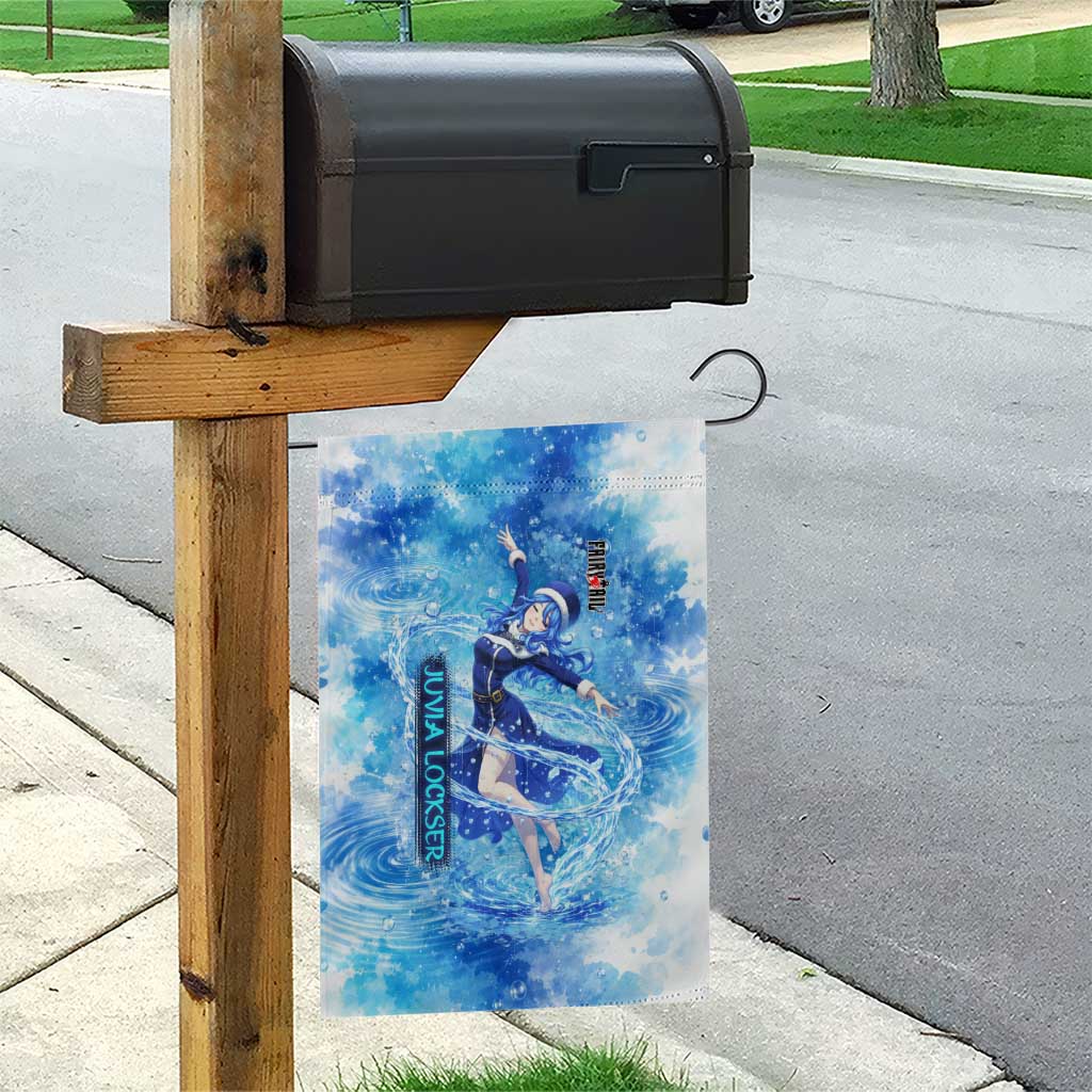 Juvia Lockser Fairy Tail Garden Flag Water Magic Anime Style with Heart and Raindrop Aesthetic