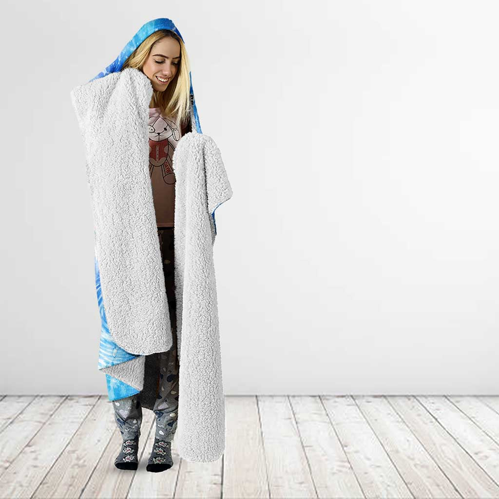 Juvia Lockser Fairy Tail Hooded Blanket Water Magic Anime Style with Heart and Raindrop Aesthetic