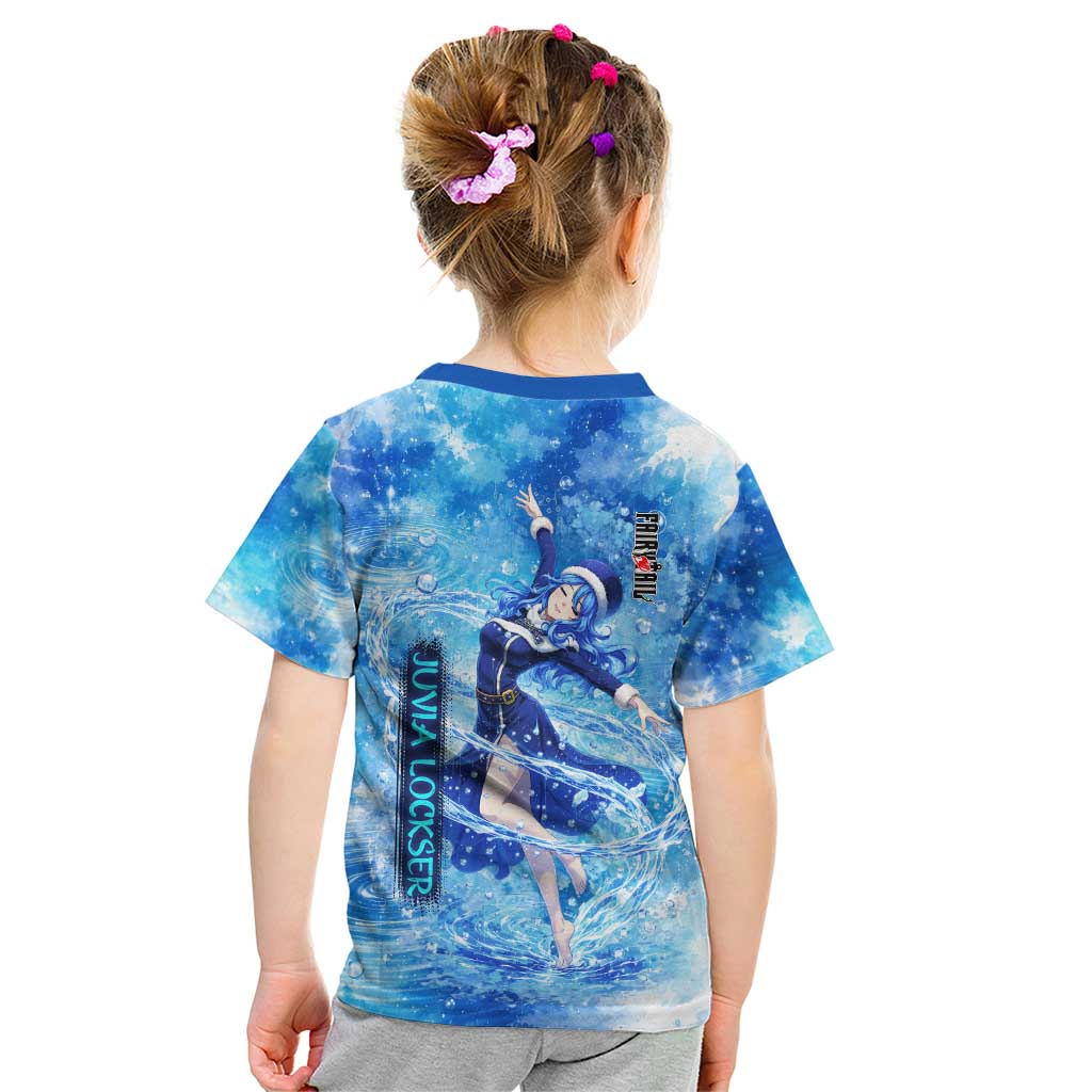 Juvia Lockser Fairy Tail Kid T Shirt Water Magic Anime Style with Heart and Raindrop Aesthetic