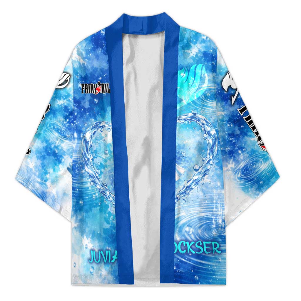 Juvia Lockser Fairy Tail Kimono Water Magic Anime Style with Heart and Raindrop Aesthetic