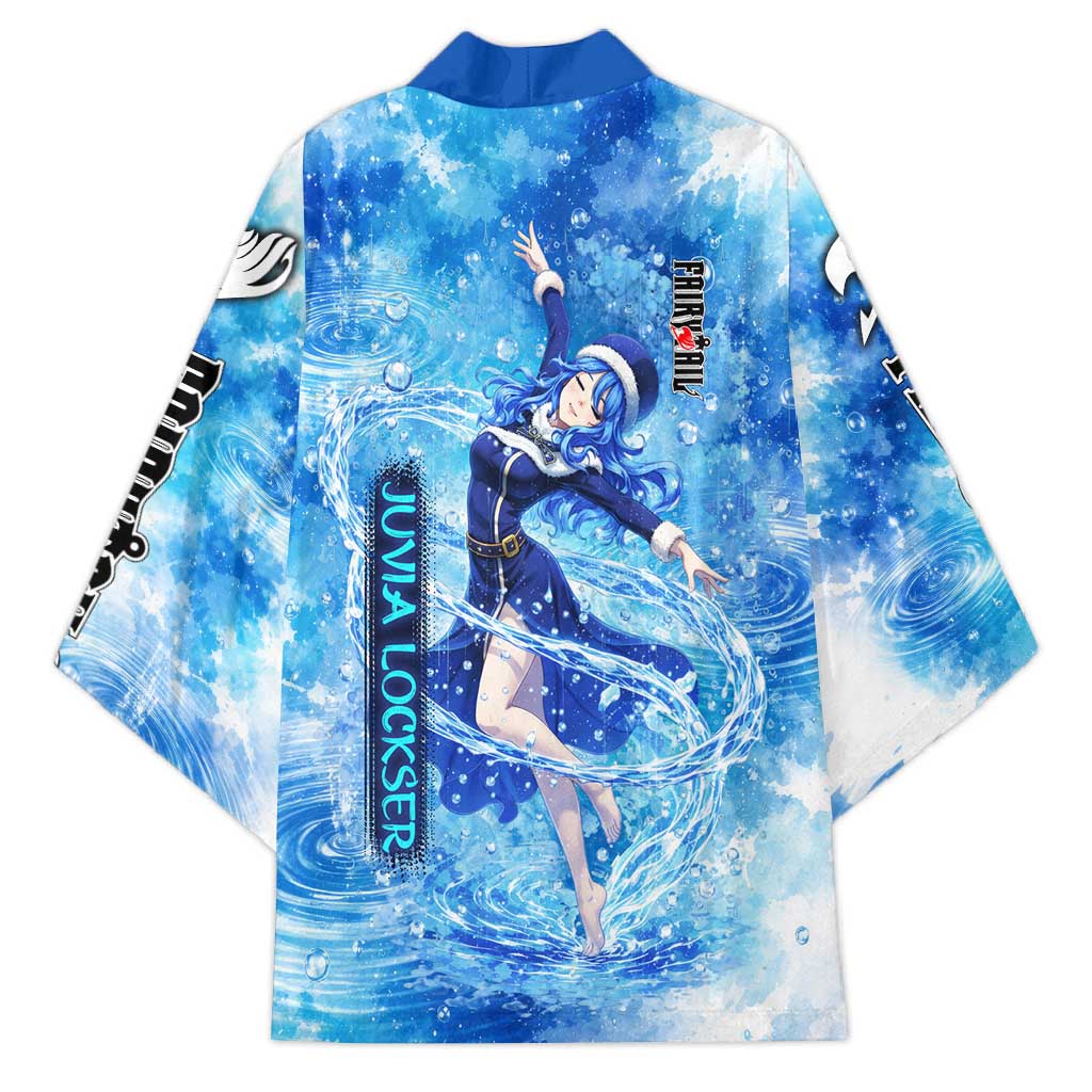 Juvia Lockser Fairy Tail Kimono Water Magic Anime Style with Heart and Raindrop Aesthetic