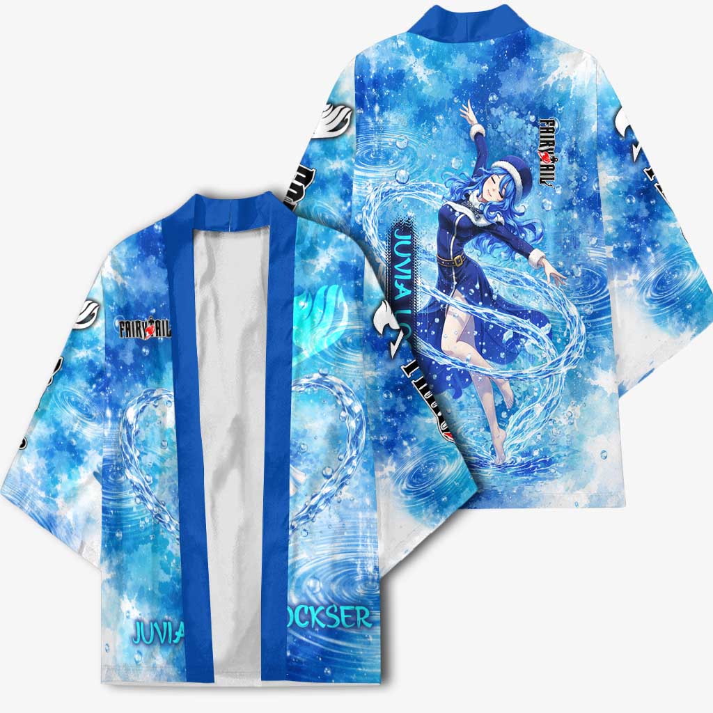 Juvia Lockser Fairy Tail Kimono Water Magic Anime Style with Heart and Raindrop Aesthetic