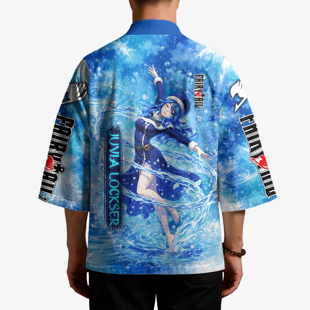 Juvia Lockser Fairy Tail Kimono Water Magic Anime Style with Heart and Raindrop Aesthetic