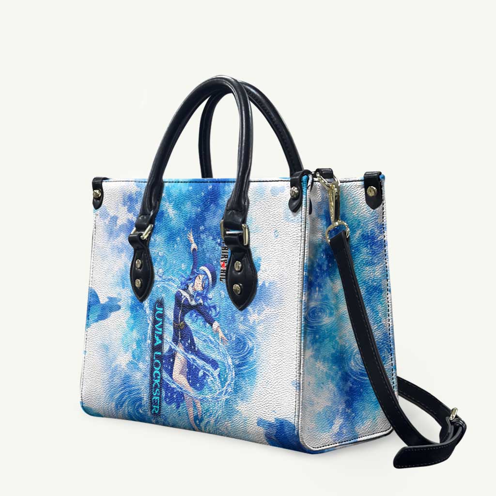 Juvia Lockser Fairy Tail Leather Bag Water Magic Anime Style with Heart and Raindrop Aesthetic