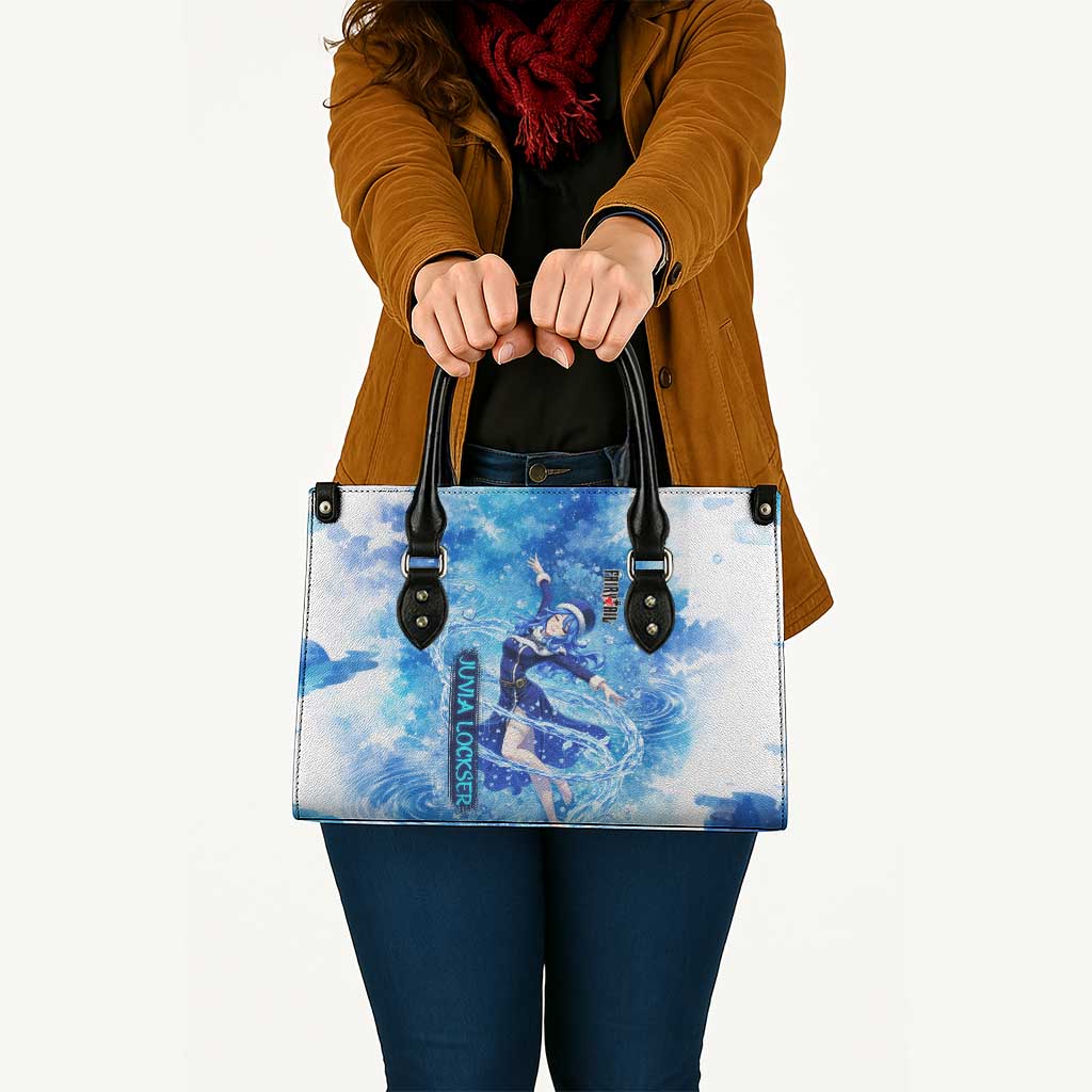 Juvia Lockser Fairy Tail Leather Bag Water Magic Anime Style with Heart and Raindrop Aesthetic