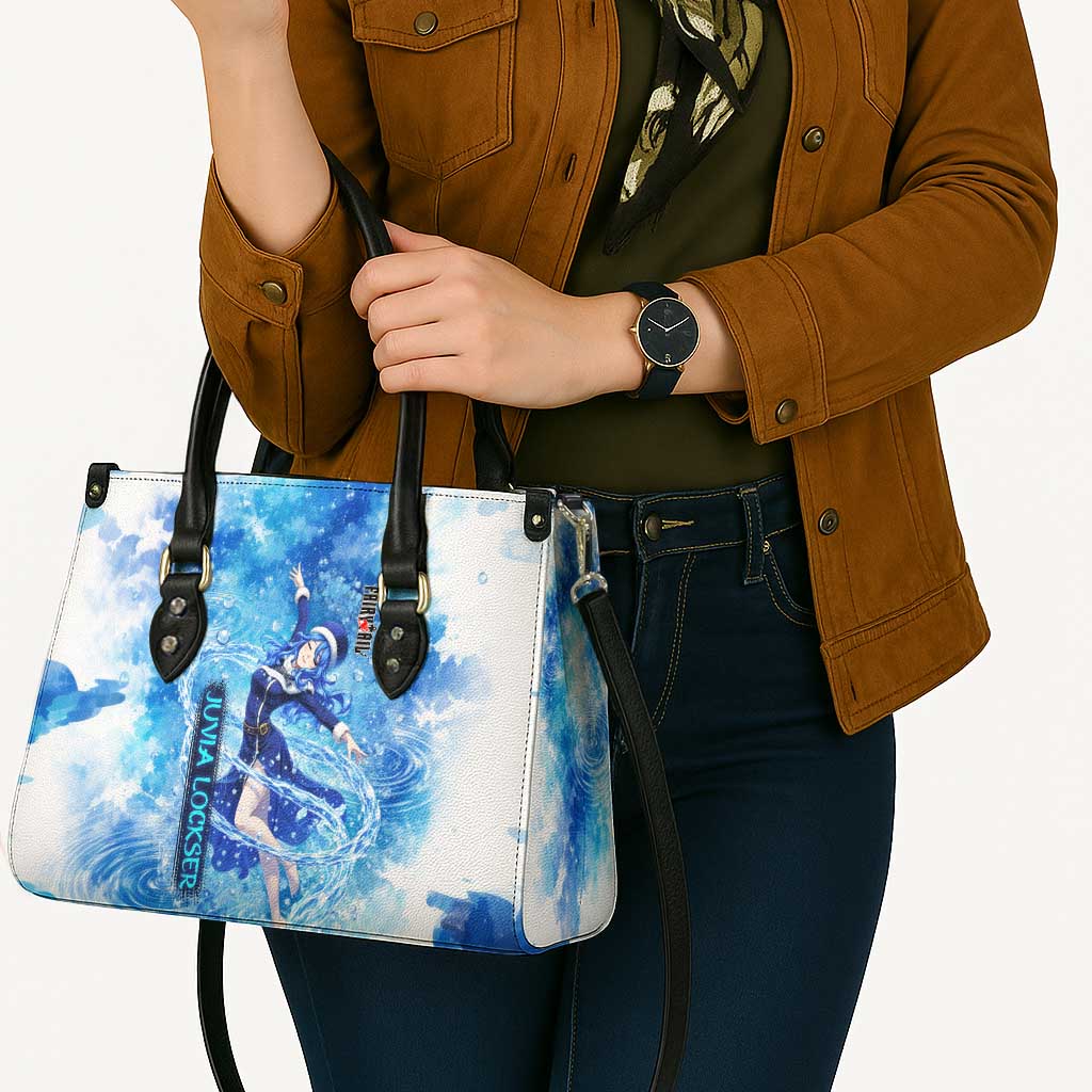Juvia Lockser Fairy Tail Leather Bag Water Magic Anime Style with Heart and Raindrop Aesthetic