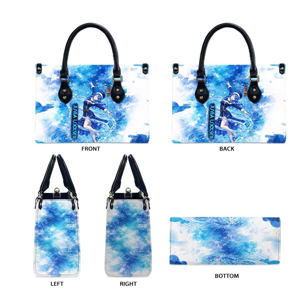 Juvia Lockser Fairy Tail Leather Bag Water Magic Anime Style with Heart and Raindrop Aesthetic