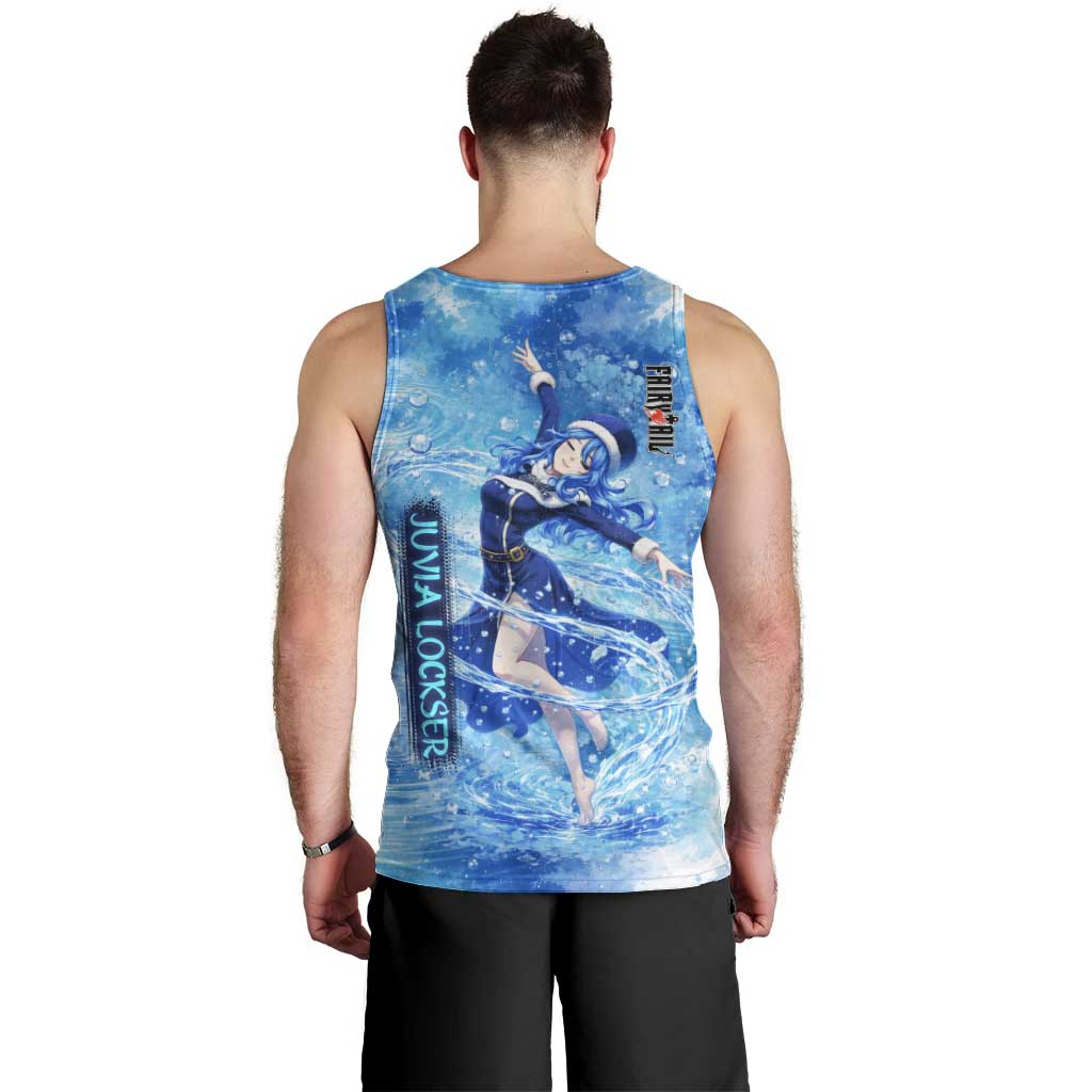 Juvia Lockser Fairy Tail Men Tank Top Water Magic Anime Style with Heart and Raindrop Aesthetic