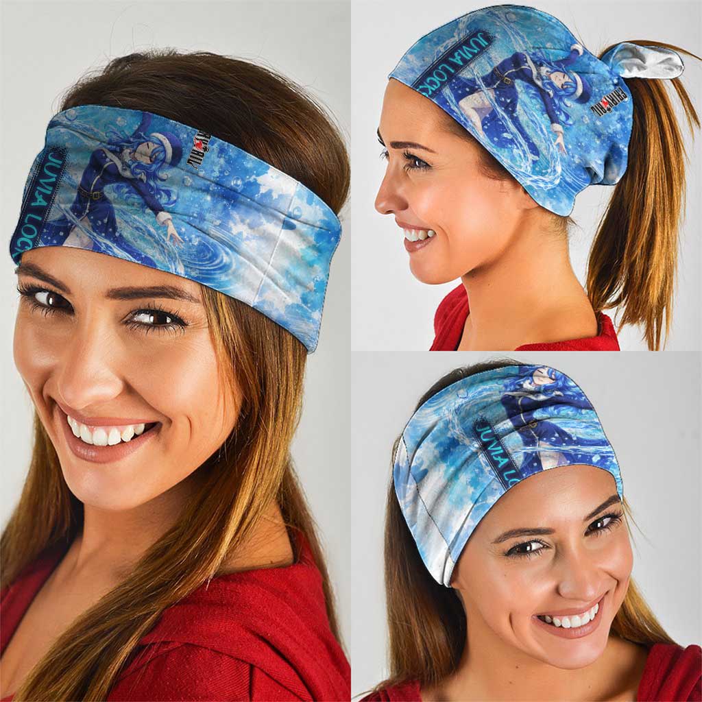 Juvia Lockser Fairy Tail Neck Gaiter Water Magic Anime Style with Heart and Raindrop Aesthetic