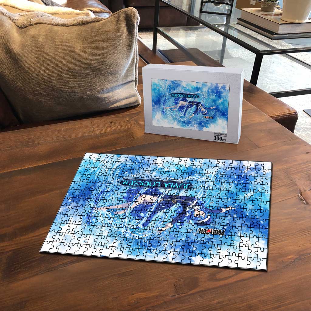 Juvia Lockser Fairy Tail Puzzle Water Magic Anime Style with Heart and Raindrop Aesthetic