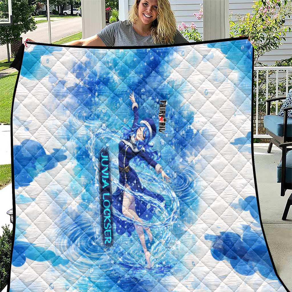Juvia Lockser Fairy Tail Quilt Water Magic Anime Style with Heart and Raindrop Aesthetic