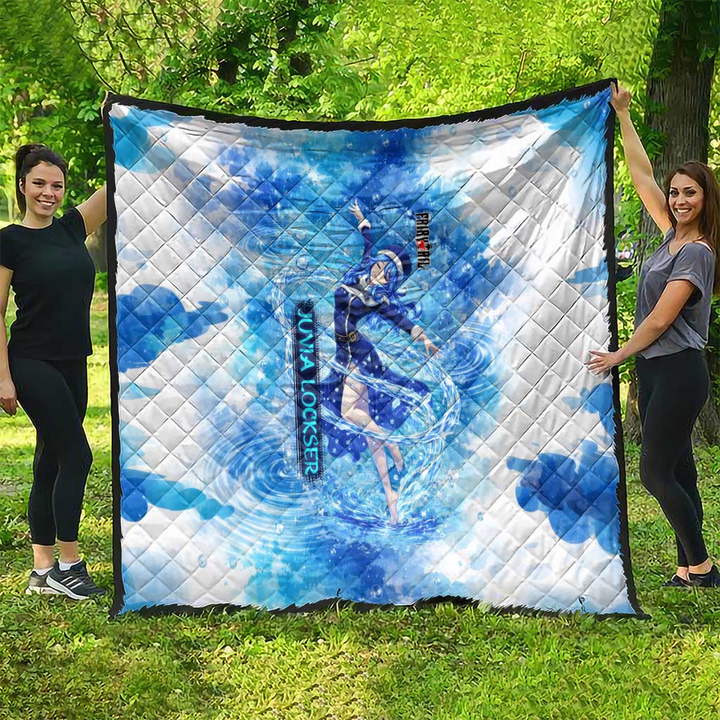 Juvia Lockser Fairy Tail Quilt Water Magic Anime Style with Heart and Raindrop Aesthetic