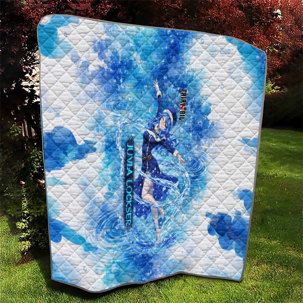 Juvia Lockser Fairy Tail Quilt Water Magic Anime Style with Heart and Raindrop Aesthetic