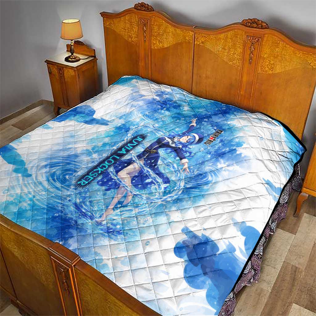 Juvia Lockser Fairy Tail Quilt Water Magic Anime Style with Heart and Raindrop Aesthetic