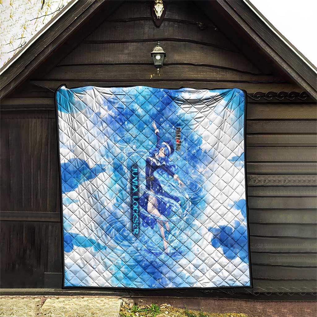 Juvia Lockser Fairy Tail Quilt Water Magic Anime Style with Heart and Raindrop Aesthetic