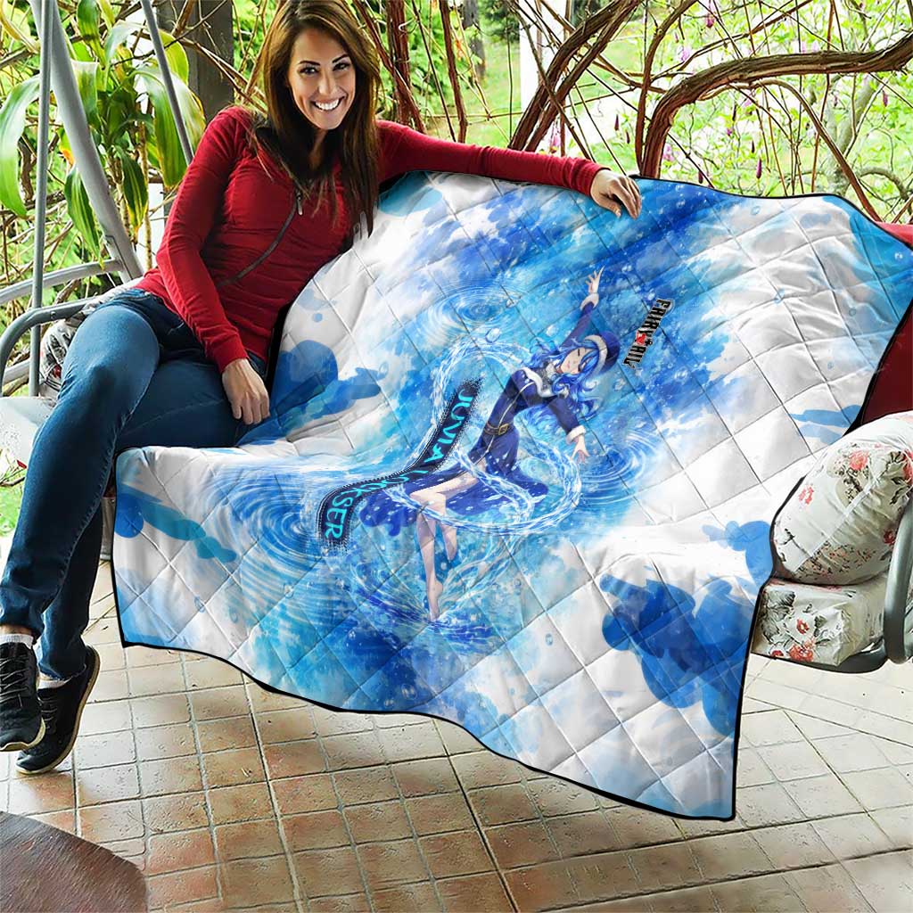 Juvia Lockser Fairy Tail Quilt Water Magic Anime Style with Heart and Raindrop Aesthetic