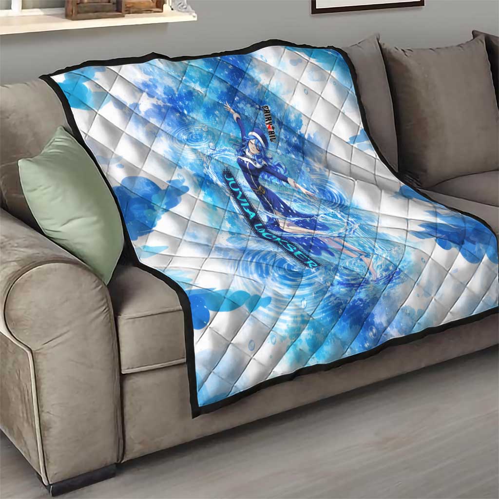 Juvia Lockser Fairy Tail Quilt Water Magic Anime Style with Heart and Raindrop Aesthetic