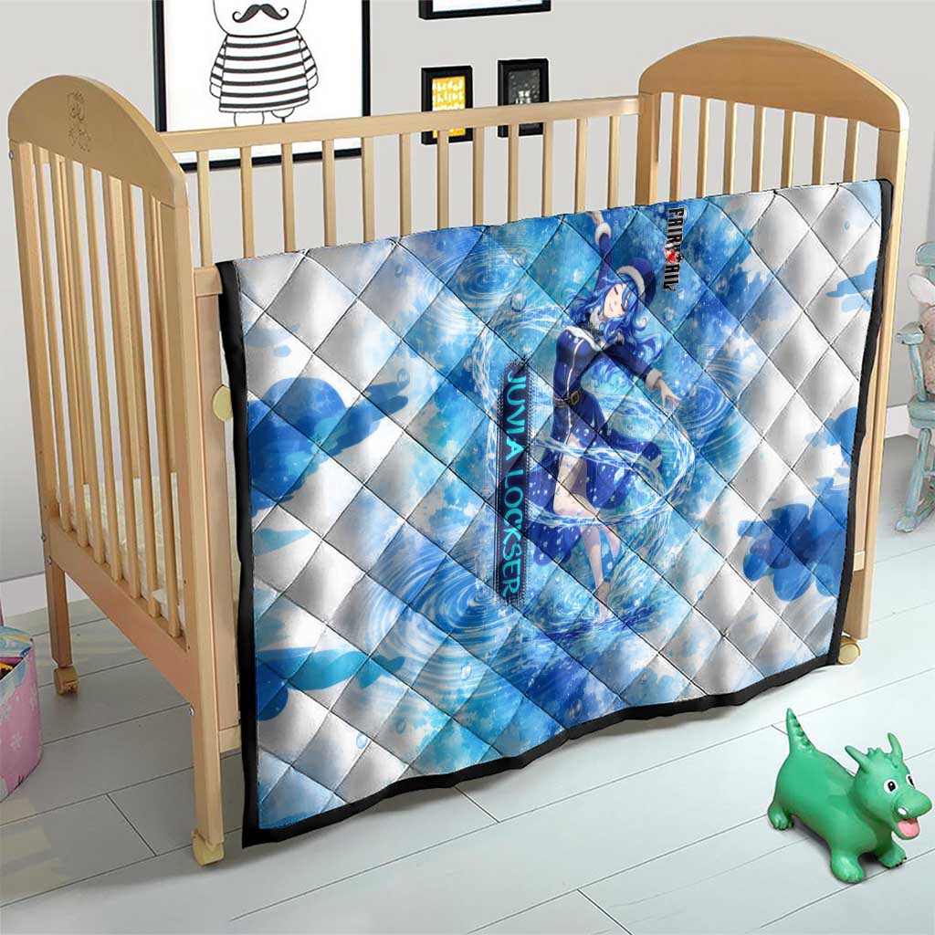 Juvia Lockser Fairy Tail Quilt Water Magic Anime Style with Heart and Raindrop Aesthetic