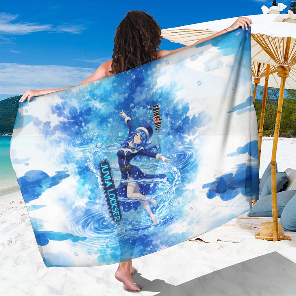 Juvia Lockser Fairy Tail Sarong Water Magic Anime Style with Heart and Raindrop Aesthetic