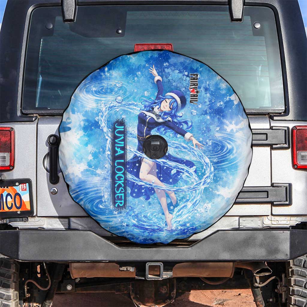 Juvia Lockser Fairy Tail Spare Tire Cover Water Magic Anime Style with Heart and Raindrop Aesthetic
