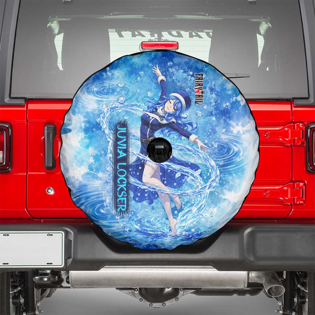 Juvia Lockser Fairy Tail Spare Tire Cover Water Magic Anime Style with Heart and Raindrop Aesthetic