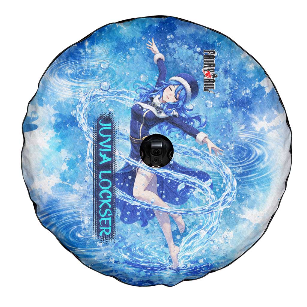 Juvia Lockser Fairy Tail Spare Tire Cover Water Magic Anime Style with Heart and Raindrop Aesthetic