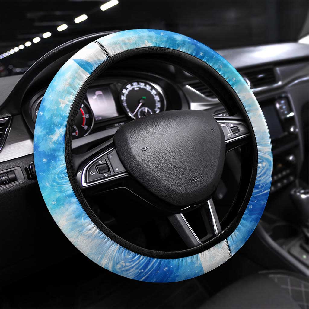Juvia Lockser Fairy Tail Steering Wheel Cover Water Magic Anime Style with Heart and Raindrop Aesthetic