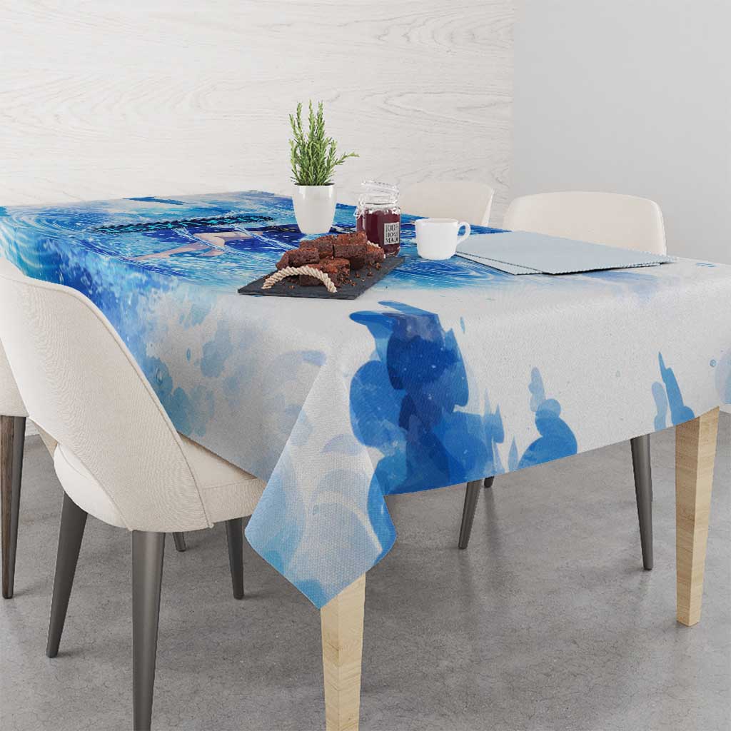 Juvia Lockser Fairy Tail Tablecloth Water Magic Anime Style with Heart and Raindrop Aesthetic