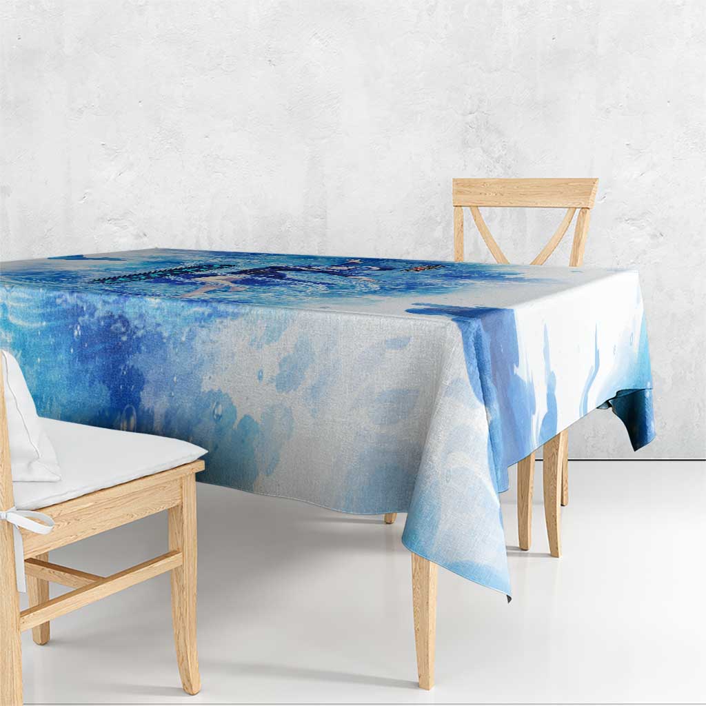 Juvia Lockser Fairy Tail Tablecloth Water Magic Anime Style with Heart and Raindrop Aesthetic