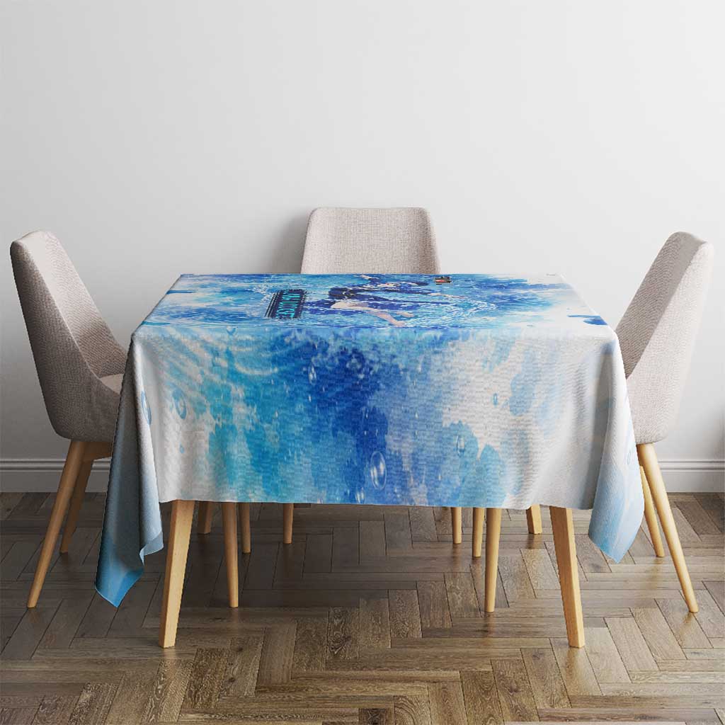 Juvia Lockser Fairy Tail Tablecloth Water Magic Anime Style with Heart and Raindrop Aesthetic