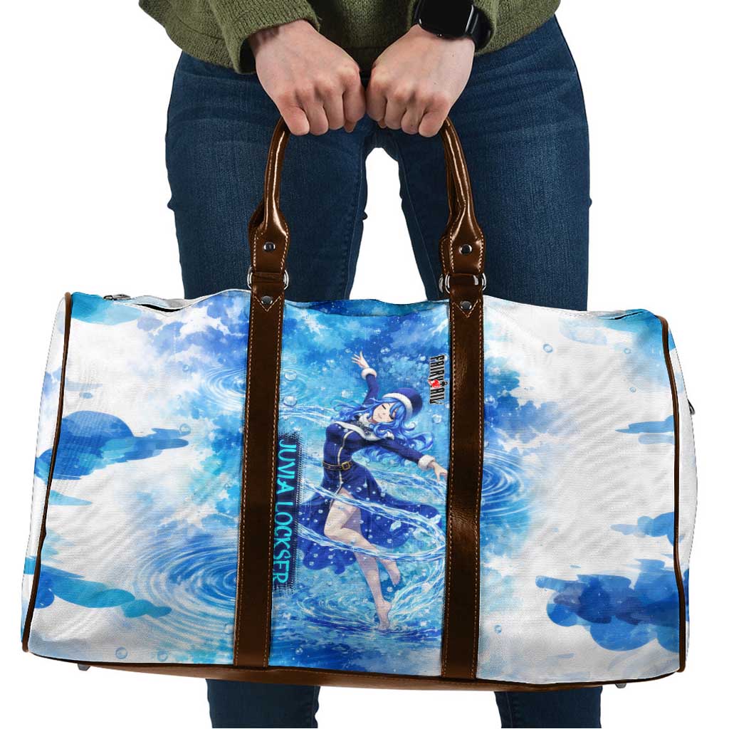 Juvia Lockser Fairy Tail Travel Bag Water Magic Anime Style with Heart and Raindrop Aesthetic