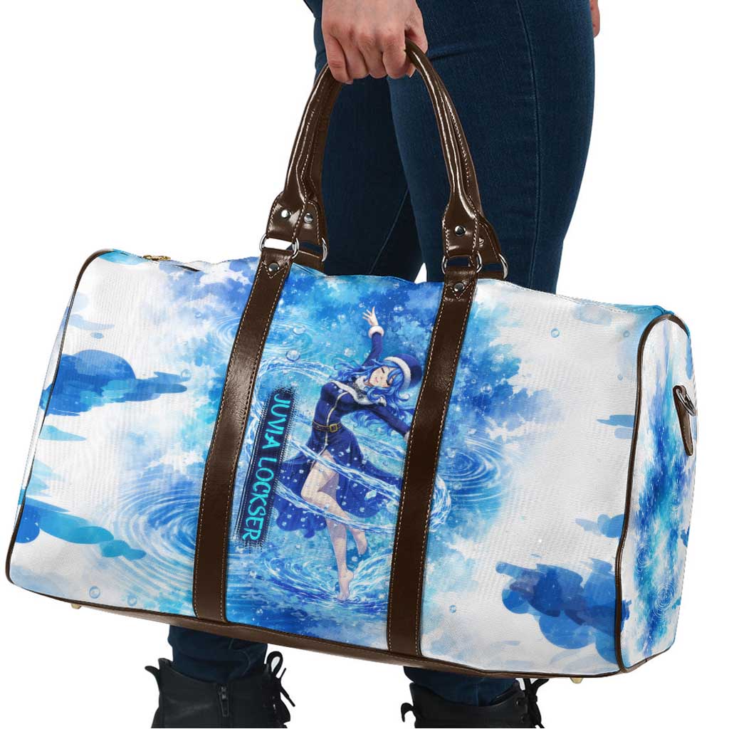 Juvia Lockser Fairy Tail Travel Bag Water Magic Anime Style with Heart and Raindrop Aesthetic