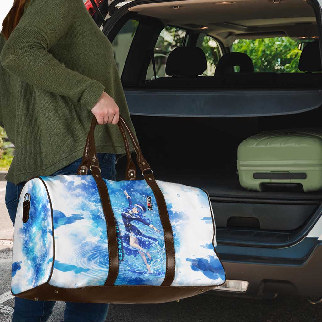 Juvia Lockser Fairy Tail Travel Bag Water Magic Anime Style with Heart and Raindrop Aesthetic