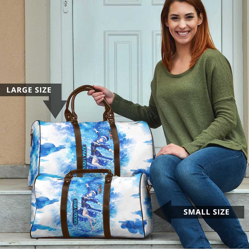 Juvia Lockser Fairy Tail Travel Bag Water Magic Anime Style with Heart and Raindrop Aesthetic