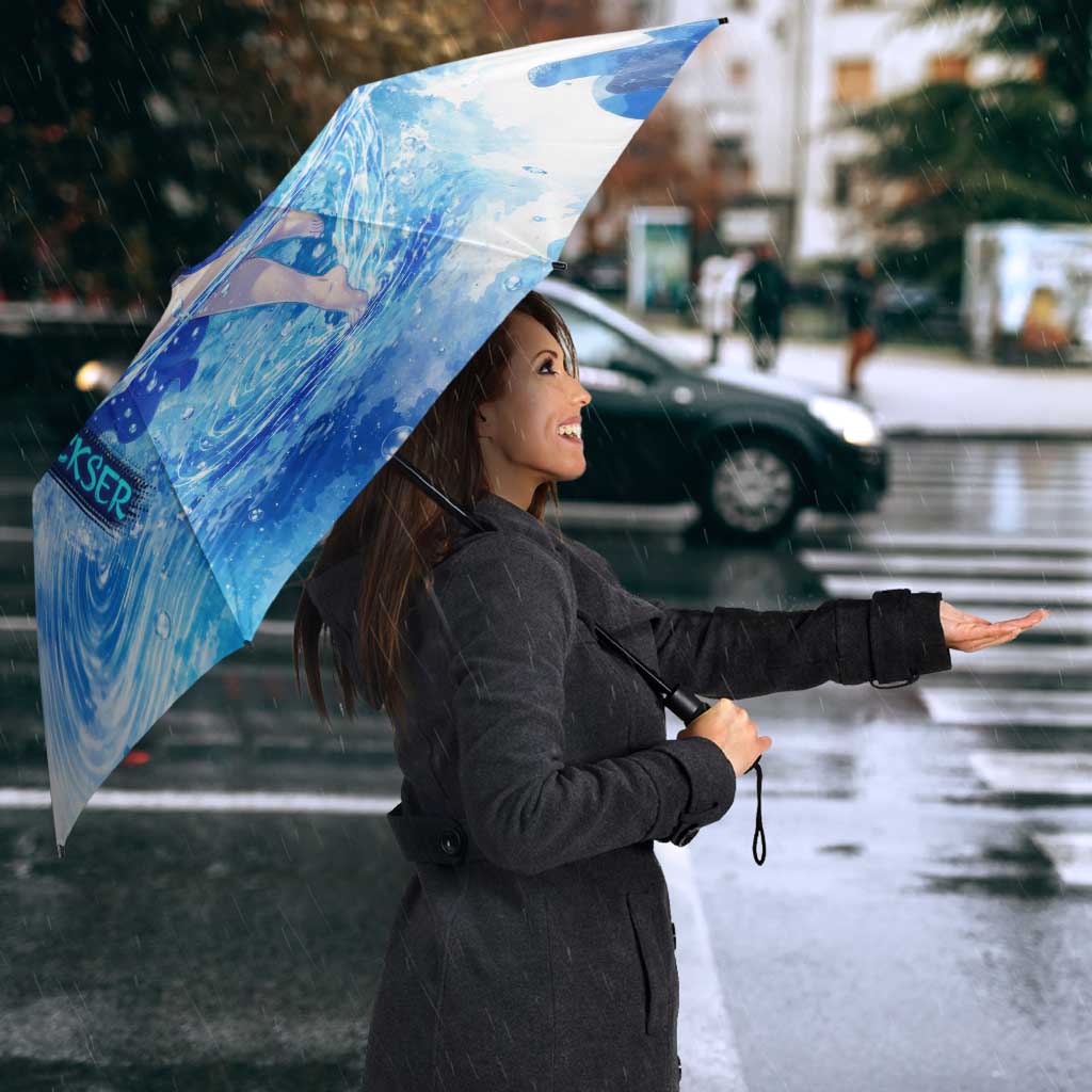Juvia Lockser Fairy Tail Umbrella Water Magic Anime Style with Heart and Raindrop Aesthetic