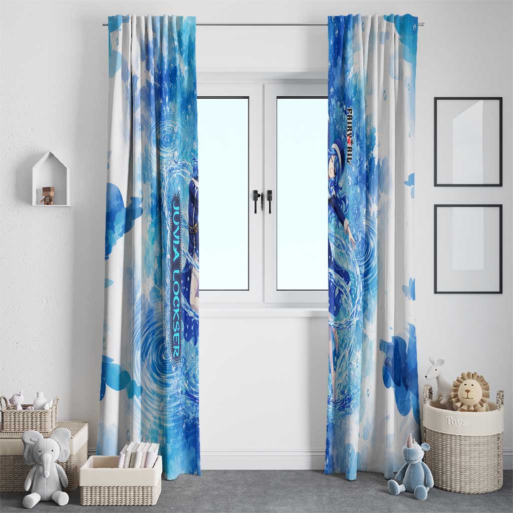 Juvia Lockser Fairy Tail Window Curtain Water Magic Anime Style with Heart and Raindrop Aesthetic