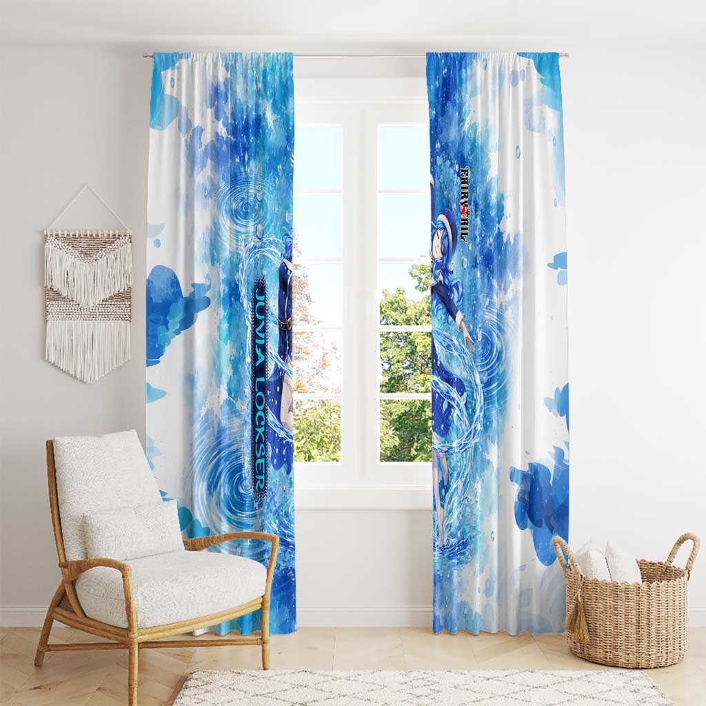 Juvia Lockser Fairy Tail Window Curtain Water Magic Anime Style with Heart and Raindrop Aesthetic