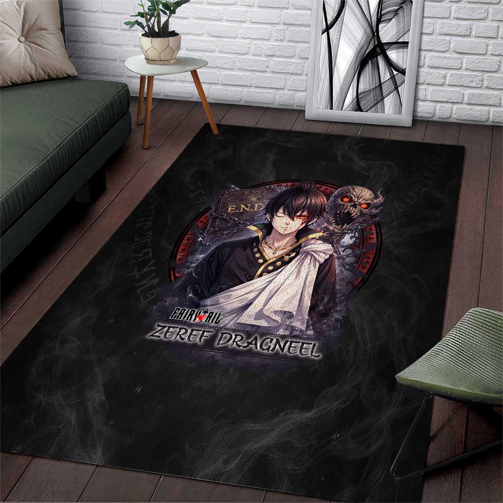Zeref Dragneel Fairy Tail Area Rug Dark Magic Circle Design with E.N.D Demon Aesthetic