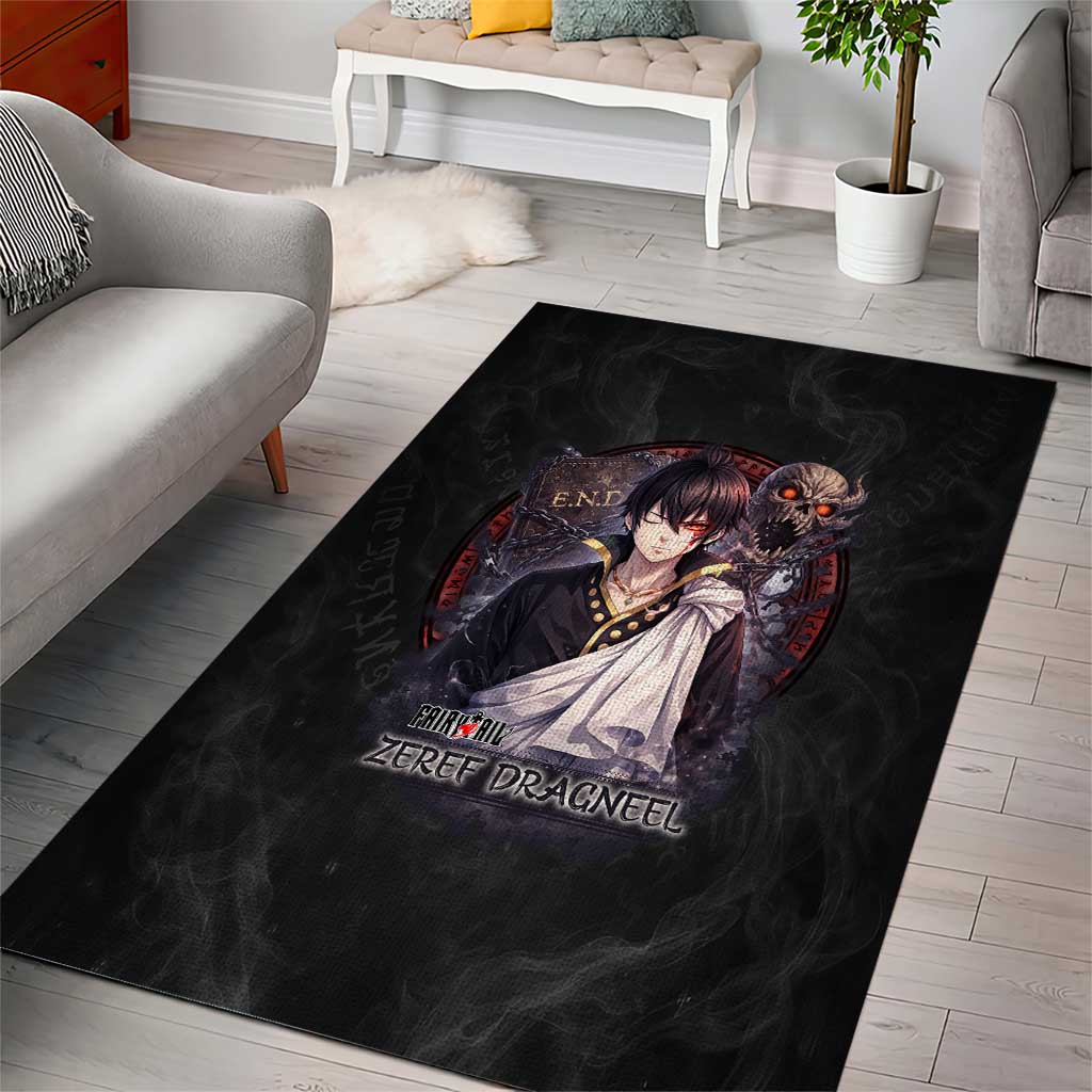 Zeref Dragneel Fairy Tail Area Rug Dark Magic Circle Design with E.N.D Demon Aesthetic