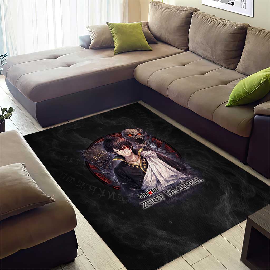 Zeref Dragneel Fairy Tail Area Rug Dark Magic Circle Design with E.N.D Demon Aesthetic