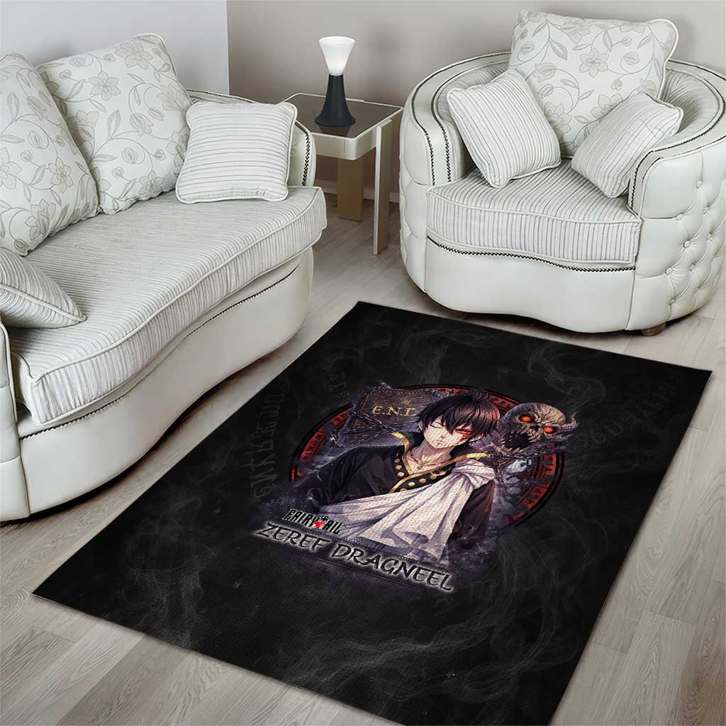 Zeref Dragneel Fairy Tail Area Rug Dark Magic Circle Design with E.N.D Demon Aesthetic