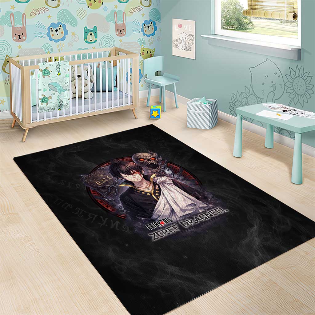 Zeref Dragneel Fairy Tail Area Rug Dark Magic Circle Design with E.N.D Demon Aesthetic