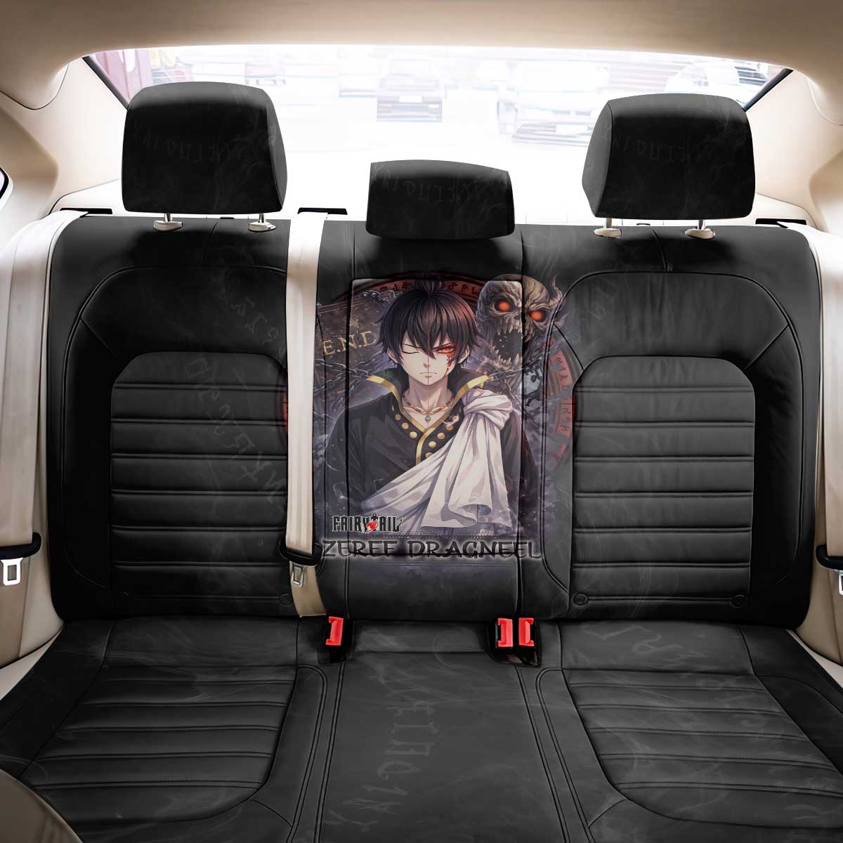 Zeref Dragneel Fairy Tail Back Car Seat Cover Dark Magic Circle Design with E.N.D Demon Aesthetic