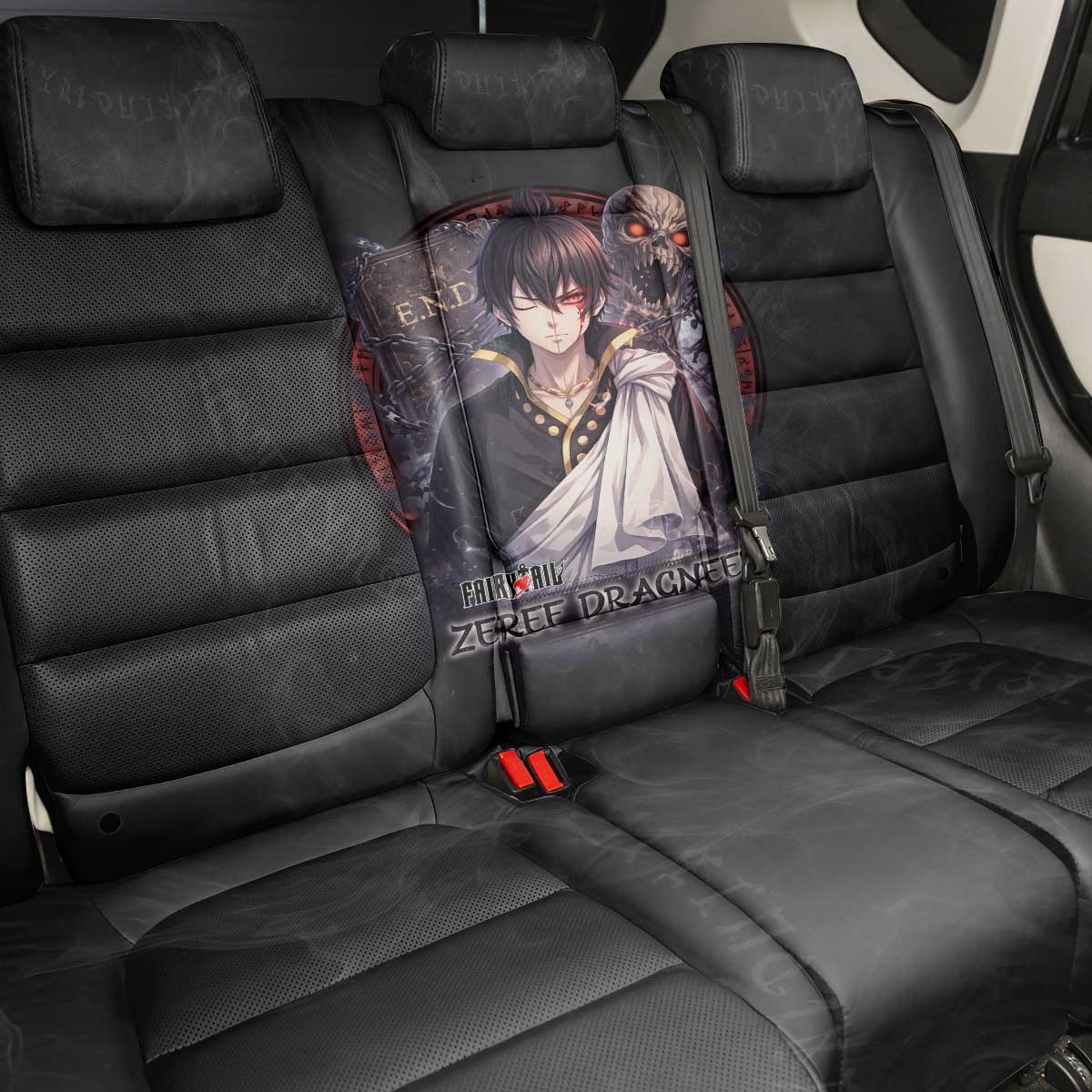 Zeref Dragneel Fairy Tail Back Car Seat Cover Dark Magic Circle Design with E.N.D Demon Aesthetic