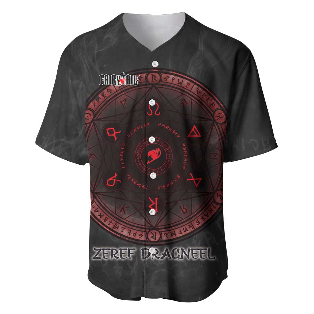 Zeref Dragneel Fairy Tail Baseball Jersey Dark Magic Circle Design with E.N.D Demon Aesthetic
