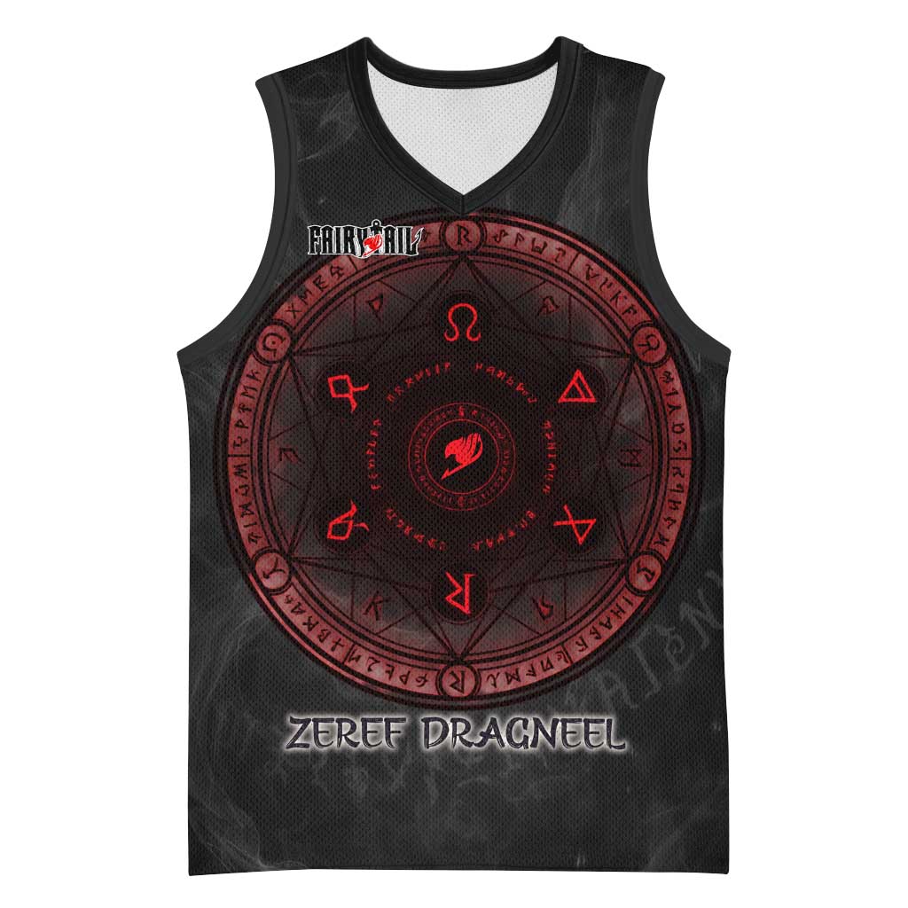 Zeref Dragneel Fairy Tail Basketball Jersey Dark Magic Circle Design with E.N.D Demon Aesthetic