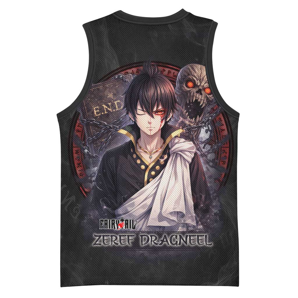 Zeref Dragneel Fairy Tail Basketball Jersey Dark Magic Circle Design with E.N.D Demon Aesthetic