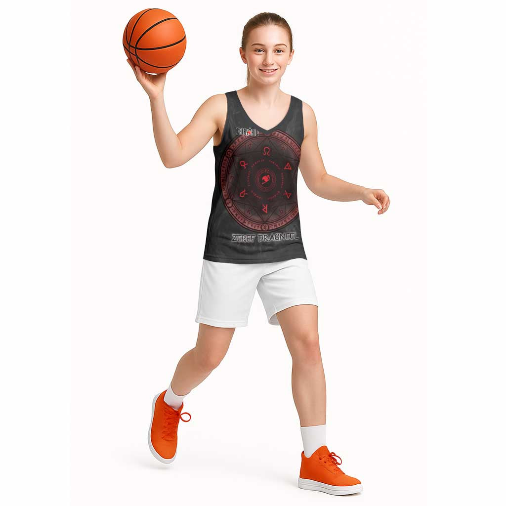 Zeref Dragneel Fairy Tail Basketball Jersey Dark Magic Circle Design with E.N.D Demon Aesthetic