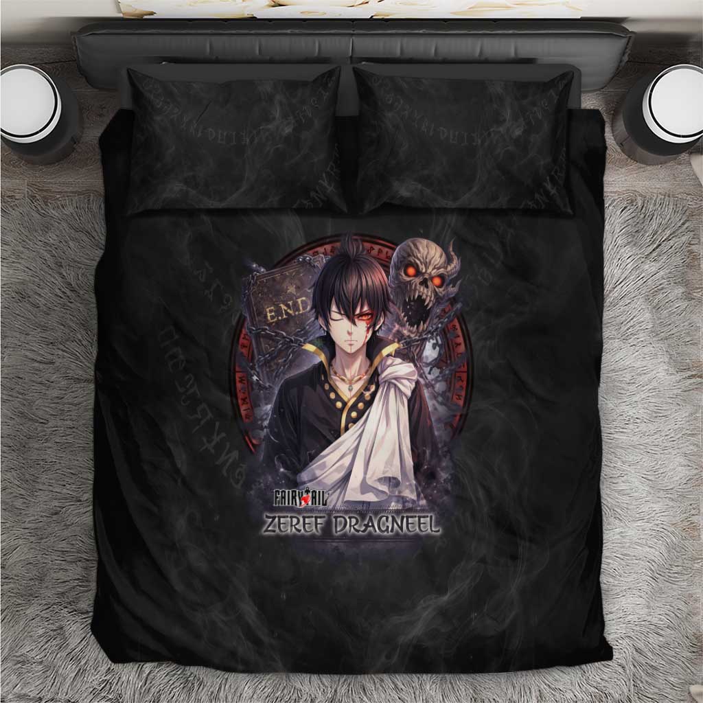 Zeref Dragneel Fairy Tail Bedding Set Dark Magic Circle Design with E.N.D Demon Aesthetic